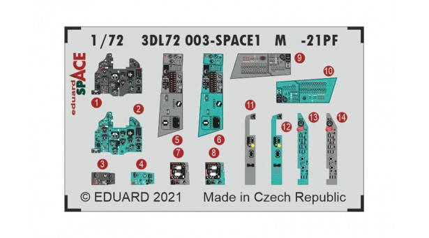 М+Г-21ПФ. 3D декали (EDUARD) - 1/72 EDUARD 3DL72003