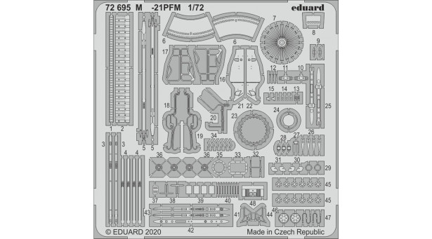 Фототравление для М+Г-21ПФМ (EDUARD) - 1/72 EDUARD 72695. Набор афтермаркета Фототравление для М+Г-21ПФМ (EDUARD) - 1/72 EDUARD 72695. Набор афтермаркета