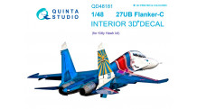 Истребитель КБ Сухого Тип 27УБ. 3D декали (KITTY HAWK) - QUINTA STUDIO QD48181 1/48