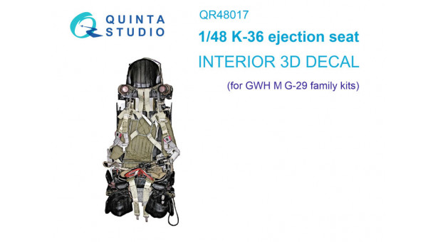 Кресло катапультное К-36ДМ / М+Г-29. 3D декали (GREAT WALL HOBBY) - 1/48 QUINTA STUDIO QR48017