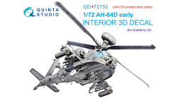 AH-64D Boeing, Apache Longbow. 3D декали (ACADEMY) - QUINTA STUDIO QD+72152 1/72