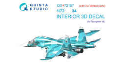 Бомбардировщик КБ Сухого Тип 34. 3D декали (TRUMPETER) - QUINTA STUDIO QD+72157 1/72