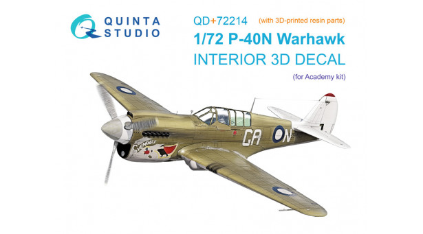 P-40N Curtiss, Warhawk. 3D декали (ACADEMY) - 1/72 QUINTA STUDIO QD+72214
