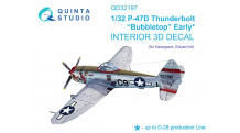 P-47D Republic, Thunderbolt, Bubbletop. 3D декали (HASEGAWA) - QUINTA STUDIO QD32197 1/32
