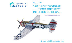 P-47D Republic, Thunderbolt, Bubbletop. 3D декали (HASEGAWA) - QUINTA STUDIO QD32197 1/32