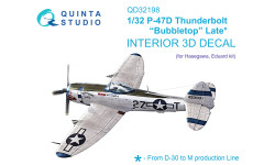 P-47D Republic, Thunderbolt, Bubbletop. 3D декали (HASEGAWA) - QUINTA STUDIO QD32198 1/32