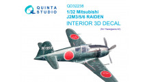 J2M3 Model 21 Mitsubishi, Raiden. 3D декали (HASEGAWA) - QUINTA STUDIO QD32238 1/32