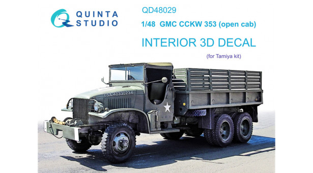 GMC CCKW 353 2½-ton 6x6 Cargo Truck (G-508), Jimmy. 3D декали (TAMIYA) - 1/48 QUINTA STUDIO QD48029