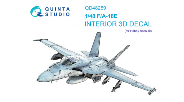 F/A-18E Boeing, McDonnell Douglas, Super Hornet. 3D декали (HOBBY BOSS) - 1/48 QUINTA STUDIO QD48259
