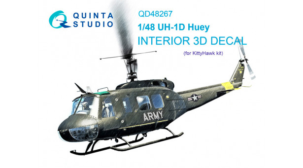 UH-1D Bell, Iroquois, Delta Huey. 3D декали (KITTY HAWK) - 1/48 QUINTA STUDIO QD48267