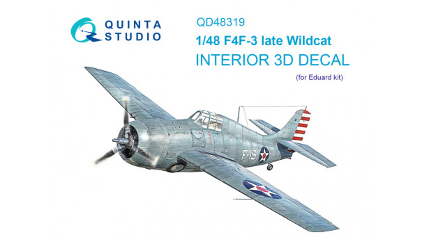 F4F-3 Grumman, Wildcat. 3D декали (EDUARD) - 1/48 QUINTA STUDIO QD48319 F4F-3 Grumman, Wildcat. 3D декали (EDUARD) - 1/48 QUINTA STUDIO QD48319