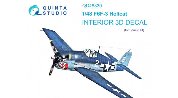 F6F-3 Grumman, Hellcat. 3D декали (EDUARD) - 1/48 QUINTA STUDIO QD48330 F6F-3 Grumman, Hellcat. 3D декали (EDUARD) - 1/48 QUINTA STUDIO QD48330