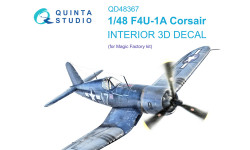 F4U-1A Chance Vought, Corsair. 3D декали (MAGIC FACTORY) - QUINTA STUDIO QD48367 1/48