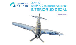 P-47D Republic, Thunderbolt, Bubbletop. 3D декали (TAMIYA) - QUINTA STUDIO QD48412 1/48