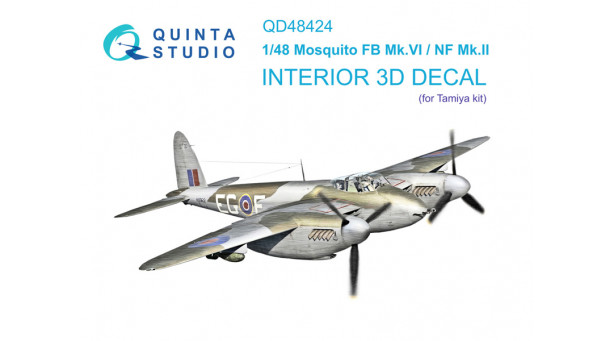 Mosquito FB Mk. VI & NF Mk. II De Havilland, Tsetse. 3D декали (TAMIYA) - 1/48 QUINTA STUDIO QD48424 Mosquito FB Mk. VI & NF Mk. II De Havilland, Tsetse. 3D декали (TAMIYA) - 1/48 QUINTA STUDIO QD48424