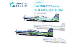 EMB-312A/AT-27/EMB-312F Tucano, Embraer. 3D декали (HOBBY BOSS) - QUINTA STUDIO QD48437 1/48