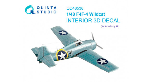 F4F-4 Grumman, Wildcat. 3D декали (ACADEMY) - 1/48 QUINTA STUDIO QD48538 F4F-4 Grumman, Wildcat. 3D декали (ACADEMY) - 1/48 QUINTA STUDIO QD48538