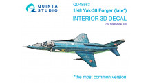 Штурмовик палубный КБ Яковлева Тип 38/Тип 38М. 3D декали (HOBBY BOSS) - QUINTA STUDIO QD48563 1/48