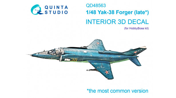 Штурмовик палубный КБ Яковлева Тип 38/Тип 38М. 3D декали (HOBBY BOSS) - 1/48 QUINTA STUDIO QD48563
