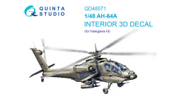 AH-64A McDonnell Douglas, Apache. 3D декали (HASEGAWA) - QUINTA STUDIO QD48571 1/48