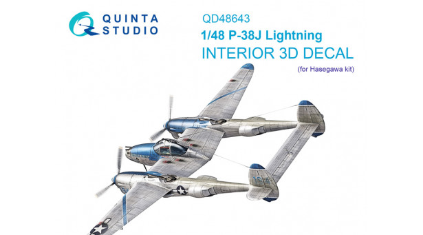 P-38J Lockheed, Lightning. 3D декали (HASEGAWA) - 1/48 QUINTA STUDIO QD48643