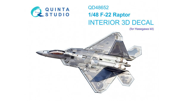 F-22A Lockheed Martin, Raptor (HASEGAWA) - 1/48 QUINTA STUDIO QD48652