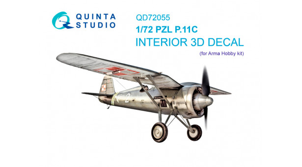 PZL P.11c. 3D декали (ARMA HOBBY) - 1/72 QUINTA STUDIO QD72055 PZL P.11c. 3D декали (ARMA HOBBY) - 1/72 QUINTA STUDIO QD72055