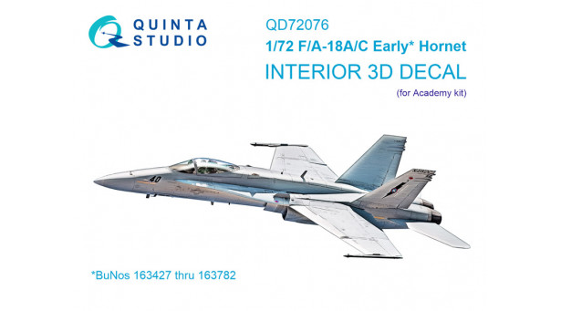 F/A-18A/C Boeing, McDonnell Douglas, Hornet. 3D декали (ACADEMY) - 1/72 QUINTA STUDIO QD72076
