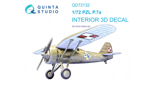 PZL P.7a. 3D декали (ARMA HOBBY) - 1/72 QUINTA STUDIO QD72132 PZL P.7a. 3D декали (ARMA HOBBY) - 1/72 QUINTA STUDIO QD72132
