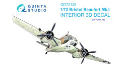 Beaufort Mk I Bristol. 3D декали (AIRFIX) - QUINTA STUDIO QD72138 1/72