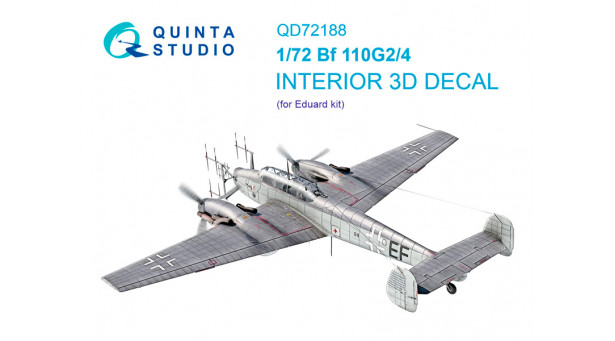 Bf 110G-2/G-4 Messerschmitt. 3D декали (EDUARD) - 1/72 QUINTA STUDIO QD72188