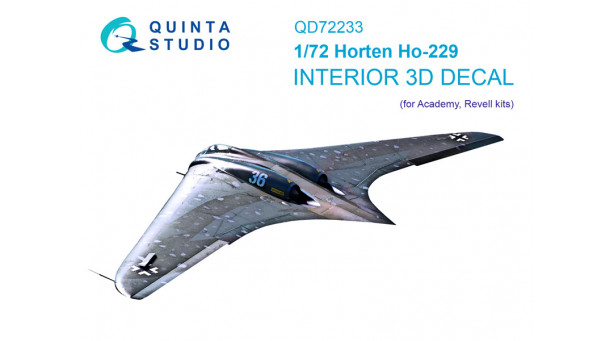Ho 229 Horten. 3D декали (ACADEMY) - 1/72 QUINTA STUDIO QD72233