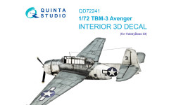 TBM-3 Grumman (GM), Avenger. 3D декали (HOBBY BOSS) - QUINTA STUDIO QD72241 1/72