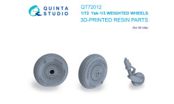 Советский истребитель КБ Яковлева Тип 1 / Тип 3. Колеса шасси - QUINTA STUDIO QT72012 1/72