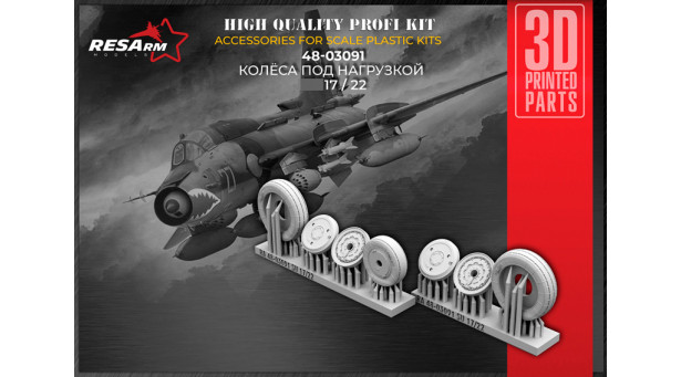 Истребитель-бомбардировщик КБ Сухого Тип 17/22. Колеса шасси - 1/48 RESARM 48-03091 Истребитель-бомбардировщик КБ Сухого Тип 17/22. Колеса шасси - 1/48 RESARM 48-03091
