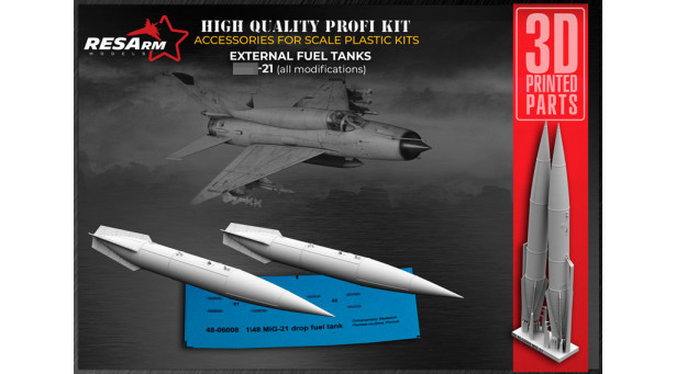 М+Г-21. Подвесной топливный бак - 1/48 RESARM 48-06008 М+Г-21. Подвесной топливный бак - 1/48 RESARM 48-06008