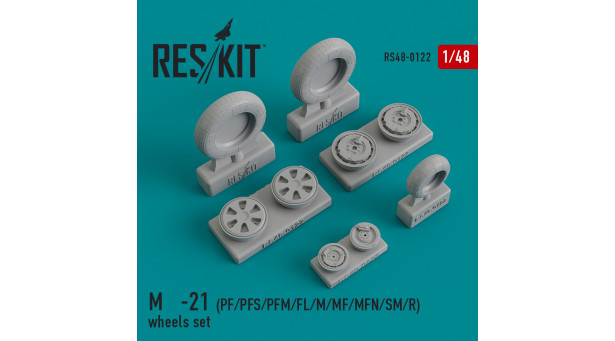 М+Г-21ПФ/ПФС/ПФМ/ФЛ/М/МФ/МФН/СМ/Р. Колеса шасси - 1/48 RESKIT RS48-0122 М+Г-21ПФ/ПФС/ПФМ/ФЛ/М/МФ/МФН/СМ/Р. Колеса шасси - 1/48 RESKIT RS48-0122