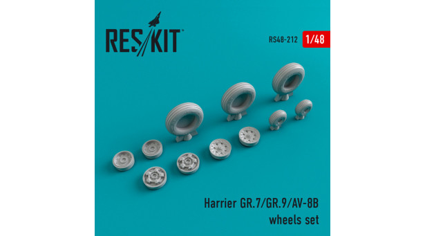 AV-8B Harrier II/II Plus / Harrier II GR.7/GR.9 McDonnell Douglas, British Aerospace, Boeing, BAE Systems. Колеса шасси - 1/48 RESKIT RS48-0212 AV-8B Harrier II/II Plus / Harrier II GR.7/GR.9 McDonnell Douglas, British Aerospace, Boeing, BAE Systems. Колеса шасси - 1/48 RESKIT RS48-0212
