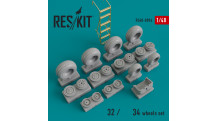 Бомбардировщик КБ Сухого Тип 34/Тип 32. Колеса шасси - RESKIT RS48-0096 1/48