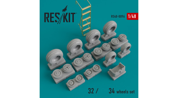 Истребитель-бомбардировщик КБ Сухого Тип 34/Тип 32. Колеса шасси - 1/48 RESKIT RS48-0096