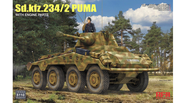 Schwerer Panzerspähwagen Sd.Kfz. 234/2, Puma - 1/35 RYEFIELD MODEL RM-5110