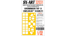 Маски для F4F-3 Grumman, Wildcat (TRUMPETER) - SX-ART 32031 1/32