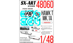 Маски для Hawk T1A Hawker Siddeley / BAE Systems (HOBBY BOSS) - SX-ART 48060 1/48