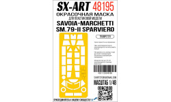 Маски для S.M.79-II Savoia-Marchetti, Sparviero (TRUMPETER) - SX-ART 48195 1/48