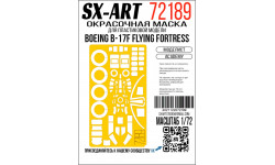 Маски для B-17F Boeing, Flying Fortress (ACADEMY) - SX-ART 72189 1/72