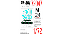 Маски для вертолета КБ Миля Тип 24В/ВП/П (ЗВЕЗДА) - SX-ART 72047 1/72