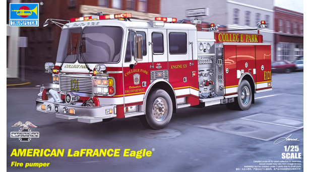 American LaFrance (ALF) Eagle Pumper Fire Truck, 148" Long cab, Flat roof, 2002 - 1/25 TRUMPETER 02506