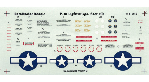 P-38 Lockheed, Lightning - 1/48 AEROMASTER 148-016