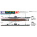 I-1, Junsen I Type, I-1 Class & I-6, Junsen II Type, I-6 Class, Kawasaki Dockyard Company, Ltd (Kobe) - 1/700 AOSHIMA 045916 WATER LINE SERIES 431. Комбо: две модели в коробке