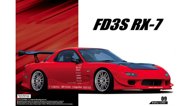Mazda RX-7 FD3S 1999 - 1/24 AOSHIMA 052396 TUNED CAR No. 9 Mazda RX-7 FD3S 1999 - 1/24 AOSHIMA 052396 TUNED CAR No. 9